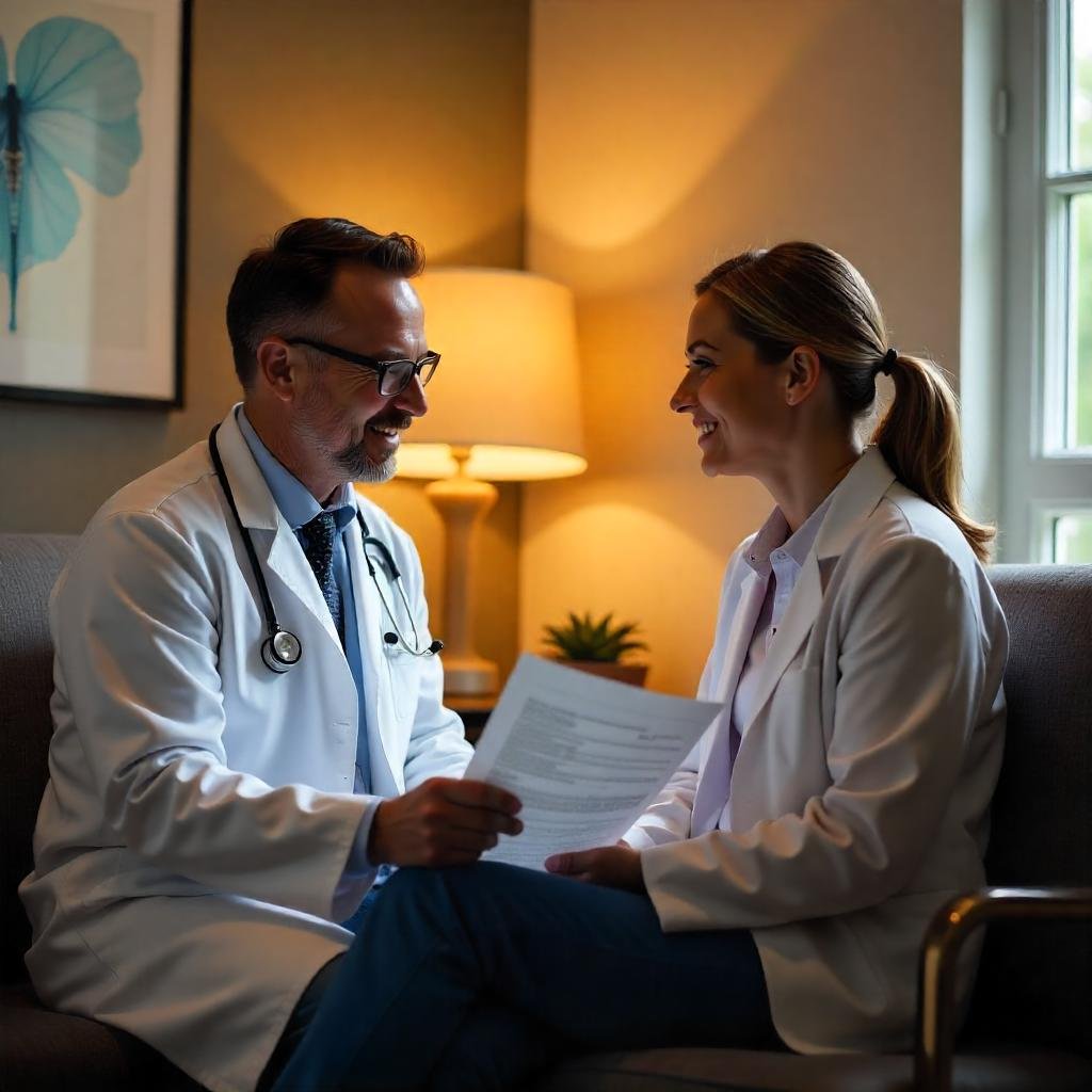Freepik  doctor and patient sitting in a private consultati  76908